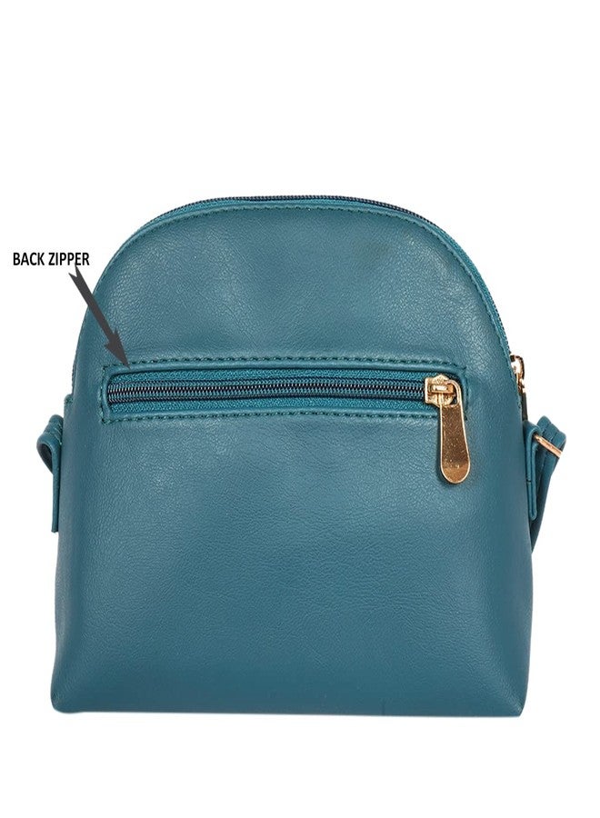Baggit Women's Lpxe Troll Bowling Bag (Blue) | Stylish Vegan Leather Shoulder Handbag for Women | Trendy Spacious Purse for Daily Use, Travel, Office & College | Elegant Tote-Style Bowling Bag - Image 4